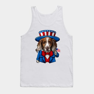 Fourth of July Brittany Spaniel Tank Top